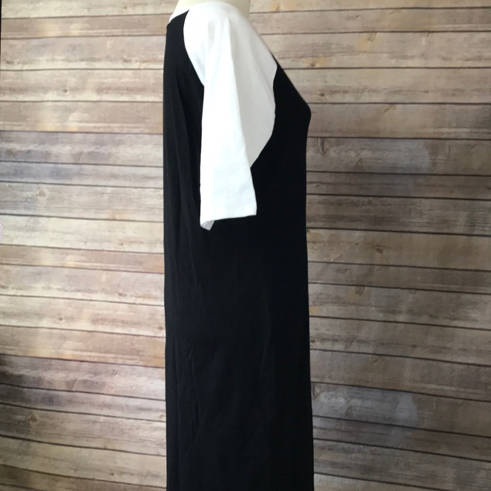 Lularoe Solid Julia Dress Black White Unicorn Nwot - image 4